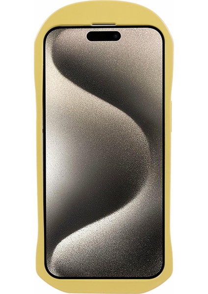 iPhone15 Pro Max Kickstand Cover Spor Araba Şekline Kazanmaya Dayanıklı Telefon Kılıfı Sarı (Yurt Dışından)
