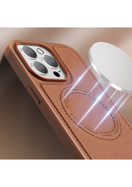 iPhone15 Pro Pu Deri Kaplamalı Tpu+Pc Telefon Kılıfı Anti-Çizelge Anti-Çizelge Manyetik Kapak Kılıfı (Yurt Dışından) fiyatları