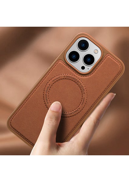 iPhone15 Pro Pu Deri Kaplamalı Tpu+Pc Telefon Kılıfı Anti-Çizelge Anti-Çizelge Manyetik Kapak Kılıfı (Yurt Dışından) fırsatları