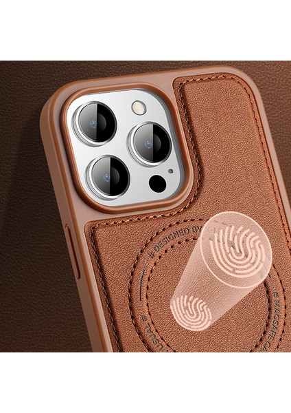 iPhone15 Pro Pu Deri Kaplamalı Tpu+Pc Telefon Kılıfı Anti-Çizelge Anti-Çizelge Manyetik Kapak Kılıfı (Yurt Dışından) indirimleri
