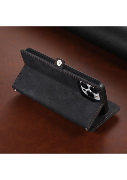 iPhone15 Plus Için Plus Görüntüleme Stand Cüzdan Kılıfı 9 Kart Yuvaları Zipper Cep Pu Deri Telefon Kapağı Strap-Brown (Yurt Dışından) indirimleri