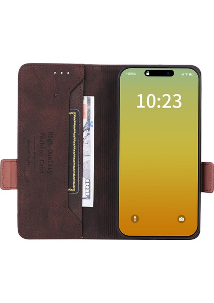 iPhone15 Pro Donanım Dekoru Için Telefon Kılıfı Pu Deri Cüzdan Stand Kapak Koffeti (Yurt Dışından) fiyatları