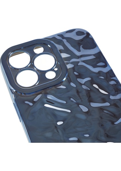iPhone15 Pro Kasa Kırışmış Yüzey Tpu Telefon Kapak Blue Için (Yurt Dışından)