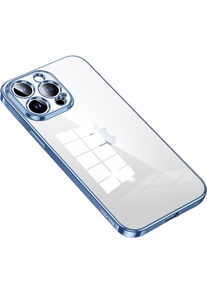 iPhone15 Pro Tpu Için Arka Kapak Elektrapılaşma Düz Kenar Net Telefon Vaka Baby Blue (Yurt Dışından)