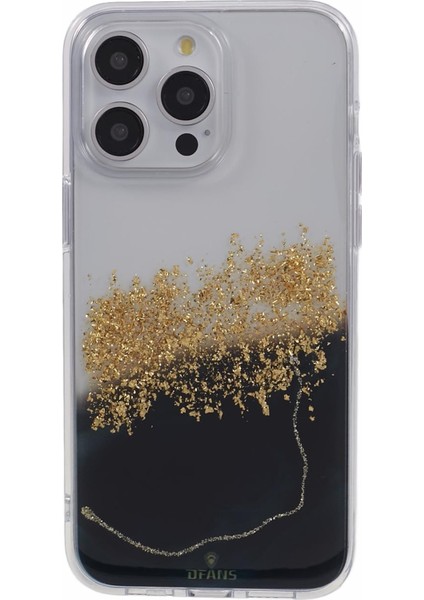 iPhone15 Pro Case Pc+Tpu Glitter Şok Geçirmez Koruyucu Kabuk-Siyah Için Starlight Shining Serisi (Yurt Dışından)
