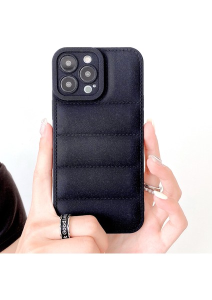 iPhone15 Pro Max Down Ceket Telefon Kılıfı Tpu Çizgiye Döküm Anti Mat Kapak Black (Yurt Dışından) fiyatları