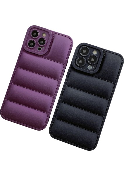 iPhone15 Pro Max Down Ceket Telefon Kılıfı Tpu Çizgiye Döküm Anti Mat Kapak Black (Yurt Dışından) modelleri