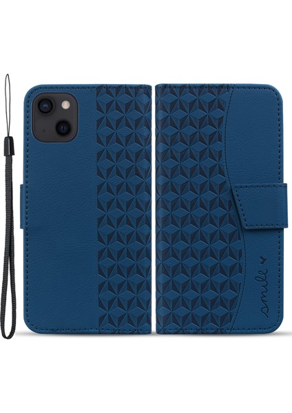 iPhone15 Plus Case Rhombus Için Cüzdan Stand-Sapfire ile Iş Deri Telefon Kapağı (Yurt Dışından)