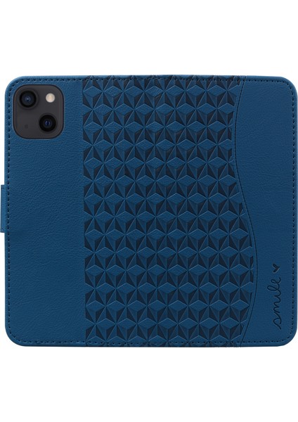 iPhone15 Plus Case Rhombus Için Cüzdan Stand-Sapfire ile Iş Deri Telefon Kapağı (Yurt Dışından)