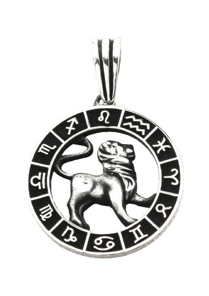 Gümüş 925 Ayar Aslan Burcu Kolye Ucu