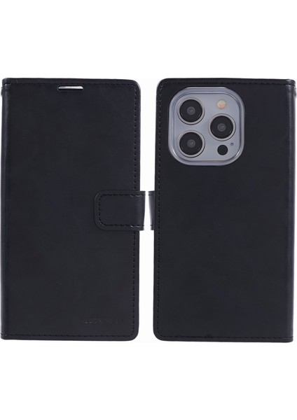 iPhone15 Pro Case Cüzdan Pu Deri Kapak Black Için Blue Moon (Yurt Dışından)