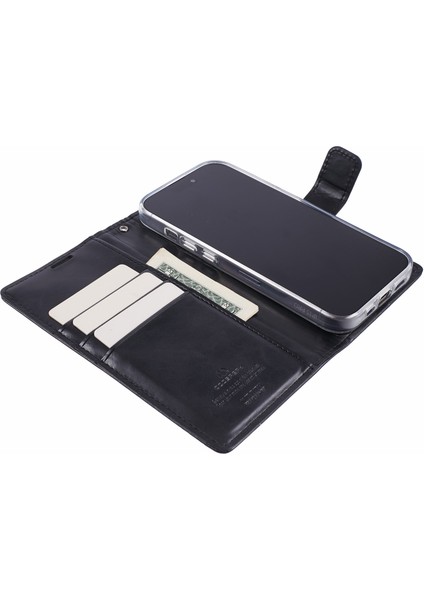 iPhone15 Pro Case Cüzdan Pu Deri Kapak Black Için Blue Moon (Yurt Dışından)
