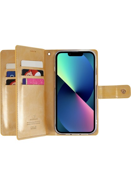 iPhone15 Pu Deri Cüzdan Kılıfı Tam Koruma Telefon Kapağı-Ayakta Mansor Serisi (Yurt Dışından)