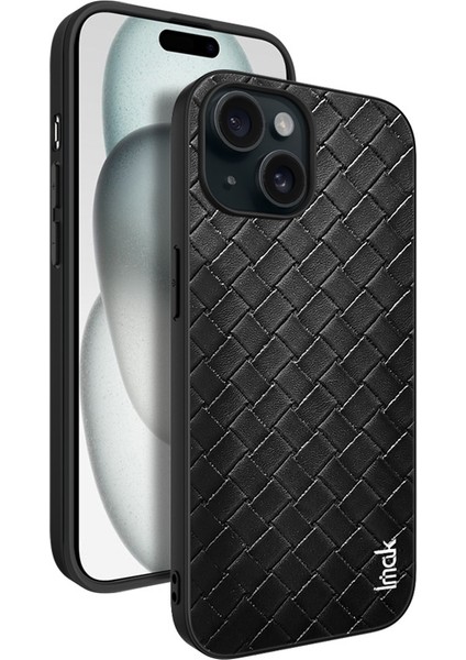 iPhone15 Case Pu Deri Kaplamalı Pc+Tpu Cep Telefonu Kapak Dokunma Dokusu (Yurt Dışından)