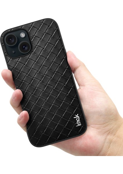 iPhone15 Case Pu Deri Kaplamalı Pc+Tpu Cep Telefonu Kapak Dokunma Dokusu (Yurt Dışından)