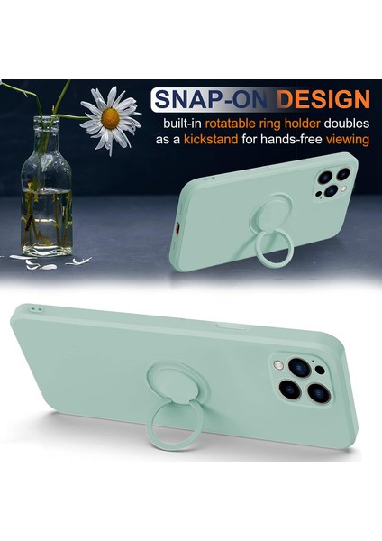 iPhone15 Pro Yüzük Kickstand Case Için Sıvı Silikon Anti-Çizgi Anti-Çizelge Telefon Kapağı, Halat-Cen (Yurt Dışından) fiyatları