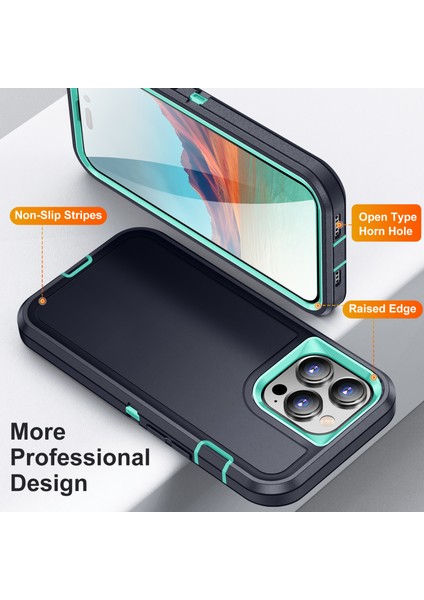 iPhone15 Pro Max Anti-Drop Şok Geçirmez Telefon Kapak Black/canan Için Sert Pc+Yumuşak Tpu Telefon Kılıfı (Yurt Dışından) modelleri