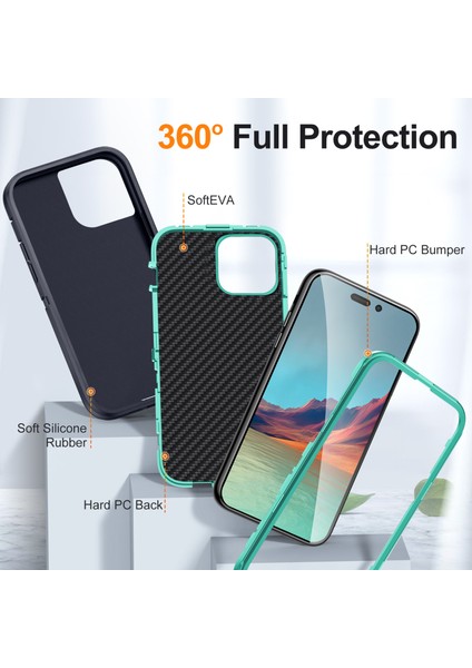 iPhone15 Pro Max Anti-Drop Şok Geçirmez Telefon Kapak Black/canan Için Sert Pc+Yumuşak Tpu Telefon Kılıfı (Yurt Dışından) fırsatları