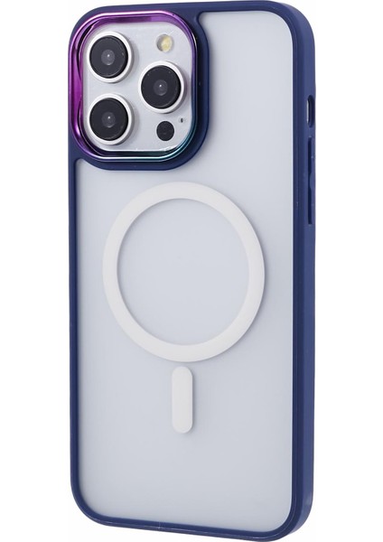 iPhone15 Pro Max Case Için Kırpma Dayanıklı Tpu+Pc Manyetik Telefon Magsafe-Dark Blue ile Uyumlu Kabuk Geri Kabuk (Yurt Dışından)