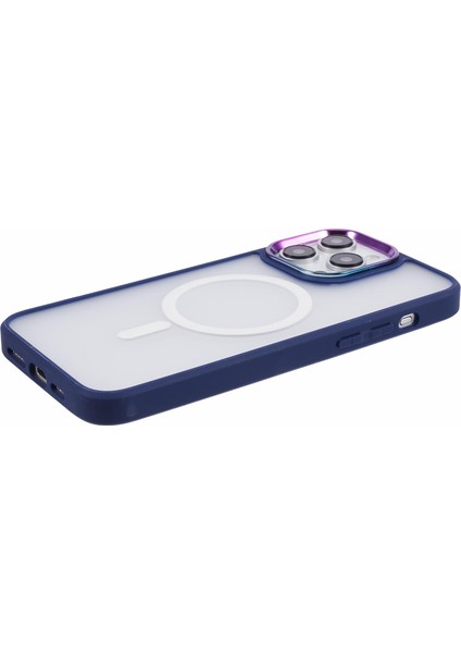 iPhone15 Pro Max Case Için Kırpma Dayanıklı Tpu+Pc Manyetik Telefon Magsafe-Dark Blue ile Uyumlu Kabuk Geri Kabuk (Yurt Dışından)