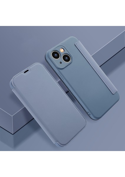 iPhone15 Plus Için Cilt Touch Telefon Kapağı Plus Kart Tutucu Kickstand Sıvı Silikon Koruyucu Case-Grey (Yurt Dışından)