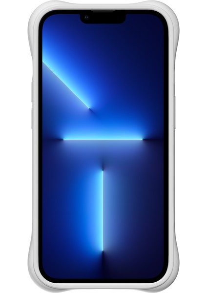 iPhone13 Pro Max Için Magsafe Pc+Sıvı Silikon Kapak-Beyaz ile Uyumlu 3D Dalgalanma Dokusu 3D Dalgalı Doku (Yurt Dışından)