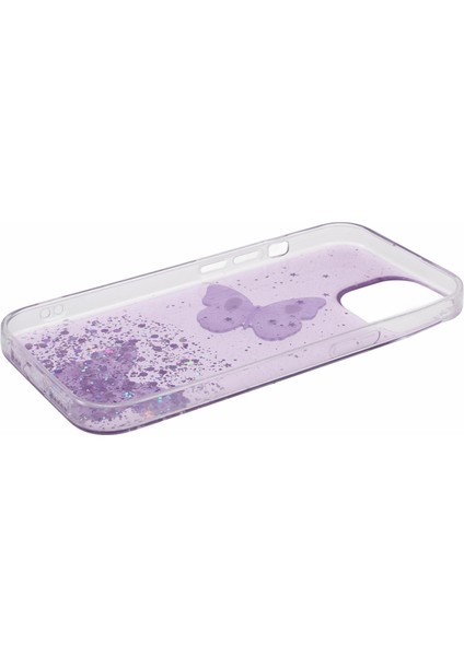 iPhone13 Tpu+Pvc Case Aw Serisi Serisi Kırılı Epoxy Kelebek Dekoru Telefon Kapak Morası (Yurt Dışından) fırsatları