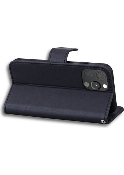 iPhone13 Pro 6.1 Inç Için Cover For Karikatür Hayvan Desen Pu Deri Cüzdan Cep Telefonu Kılıf Black (Yurt Dışından)