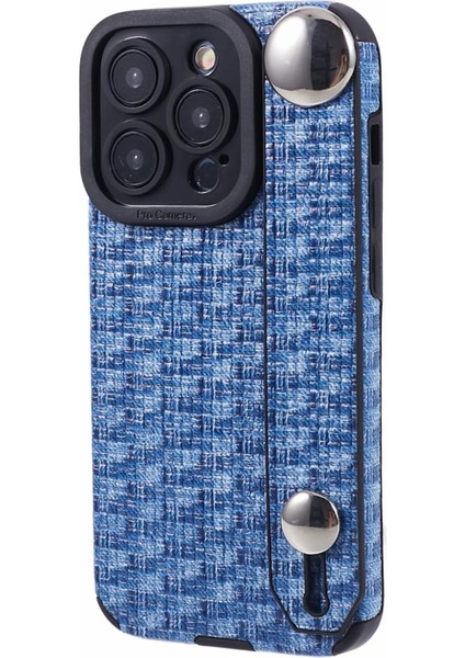 iPhone14 Pro Için Kapak Bileklik Anti-Fall Bez Kaplamalı Tpu Cep Telefonu Kılıf Mavisi (Yurt Dışından)