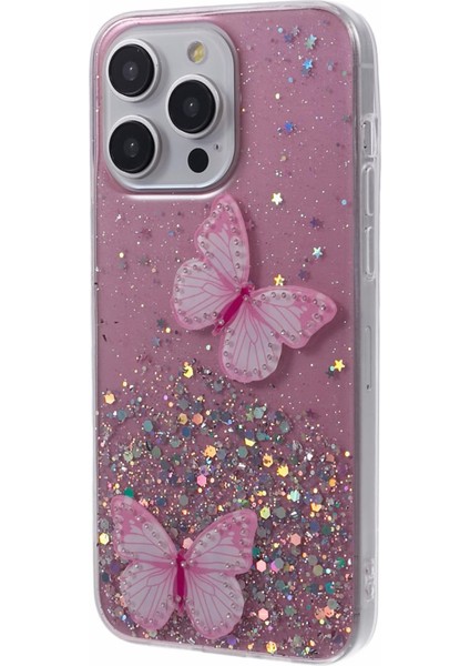 iPhone12 6.1 Inç/12 Pro 6.1 Inç Kasa Tpu+Pvc Büyük Arka Lens Deliği Telefon Koruyucu Kabuk-Pembe (Yurt Dışından)