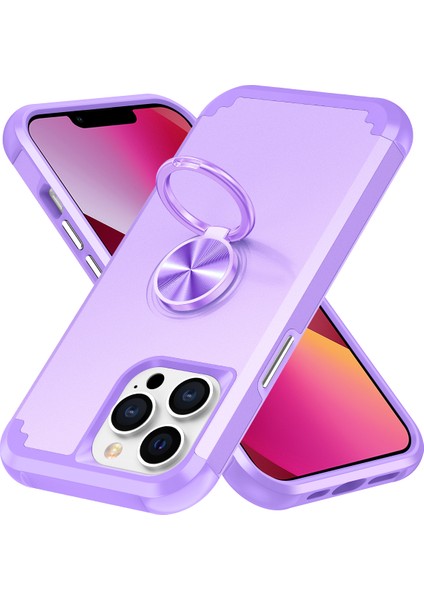 iPhone13 Pro Kickstand Case Anti-Shock Pc+Tpu Telefon Geri Kapak Koruyucu-Doğru (Yurt Dışından)
