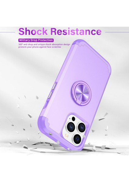 iPhone13 Pro Kickstand Case Anti-Shock Pc+Tpu Telefon Geri Kapak Koruyucu-Doğru (Yurt Dışından)