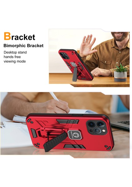 iPhone12 Pro Kickstand Telefon Kasası Için Manyetik Araç Montaj Kırmızısı (Yurt Dışından) fiyatları
