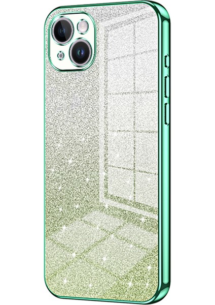 iPhone14 Plus Artı Cep Telefonu Kasası Için Parıltı Hassas Kesim Elektroduat Tpu Kapak Yeşili (Yurt Dışından)
