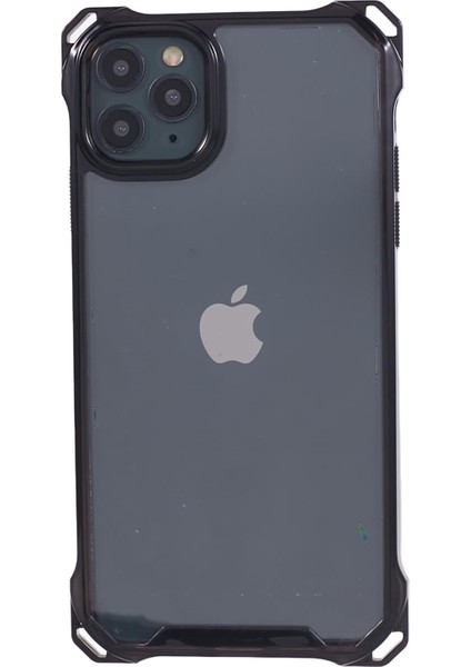 iPhone11 Pro Clear Case Tpu Çerçevesi Akrilik Geri Telefon Kapak Tespit Edici Siyah (Yurt Dışından)