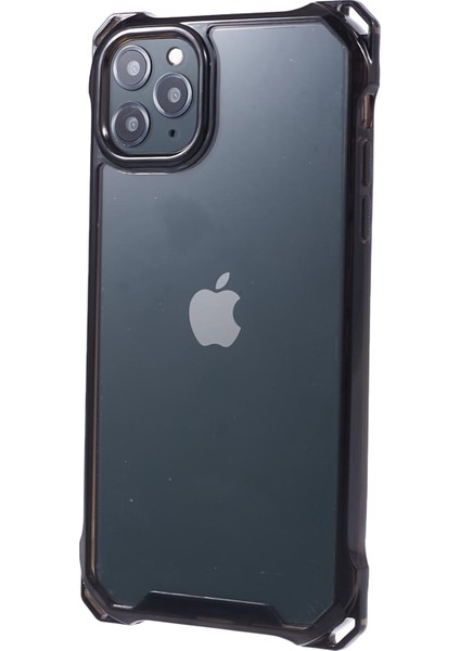 iPhone11 Pro Clear Case Tpu Çerçevesi Akrilik Geri Telefon Kapak Tespit Edici Siyah (Yurt Dışından)