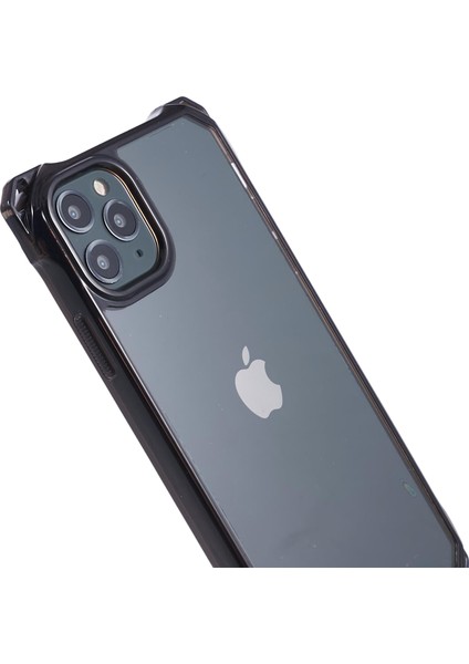 iPhone11 Pro Clear Case Tpu Çerçevesi Akrilik Geri Telefon Kapak Tespit Edici Siyah (Yurt Dışından)