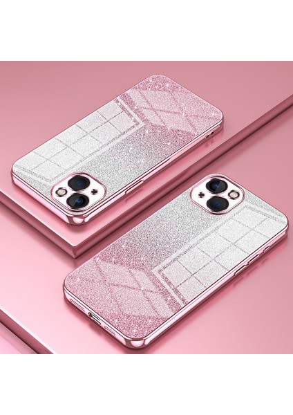 iPhone13 Cep Telefonu Kılıfı Için Gradyan Pırıltılı Kesin Kesim Tpu Koruyucu Kapak Pembe (Yurt Dışından)