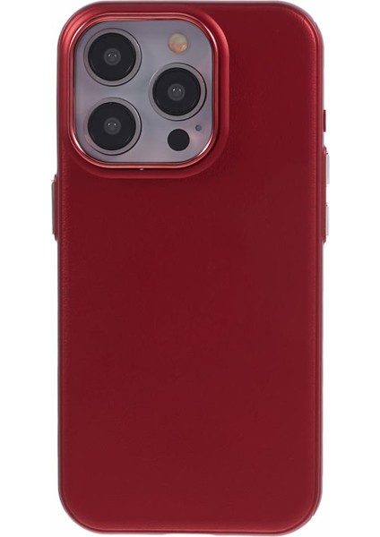 iPhone14 Pro Max Magnetic Telefon Kılıfı Pu Deri Kaplamalı Pc+Tpu Damla Koruma Kapak-Kırmızı (Yurt Dışından)