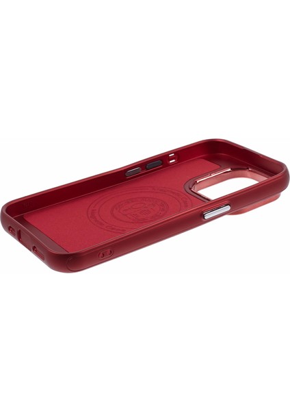 iPhone14 Pro Max Magnetic Telefon Kılıfı Pu Deri Kaplamalı Pc+Tpu Damla Koruma Kapak-Kırmızı (Yurt Dışından)