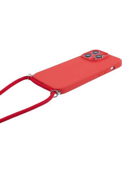 iPhone14 Pro Max Case Için Long Lanyard-Red ile Ka Tpu Fiber Astar Telefon Kapağı (Yurt Dışından) modelleri