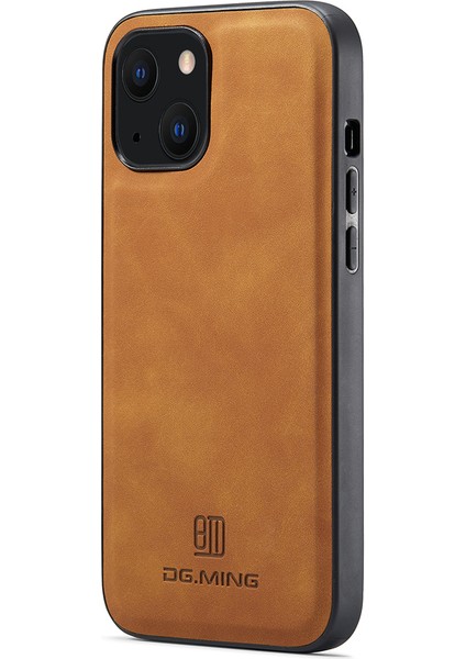 iPhone13 Kılıf Geri Koruyucu Pu Deri+Pc+Tpu Telefon Kapak-Kahverengi (Yurt Dışından)