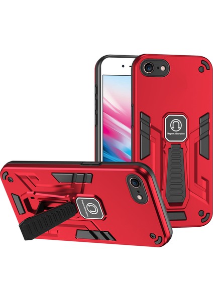 iPhone7/8 Için Telefon Kasası Koruyucu Kapak, Arka Kickstand-Kırmızı ile (Yurt Dışından)