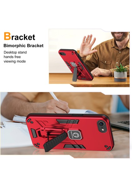 iPhone7/8 Için Telefon Kasası Koruyucu Kapak, Arka Kickstand-Kırmızı ile (Yurt Dışından) fiyatları