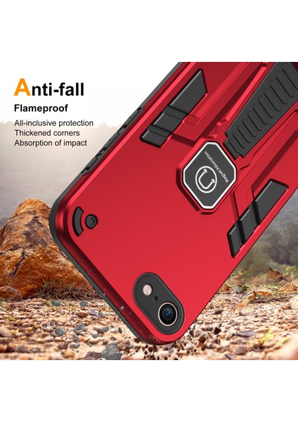 iPhone7/8 Için Telefon Kasası Koruyucu Kapak, Arka Kickstand-Kırmızı ile (Yurt Dışından) modelleri