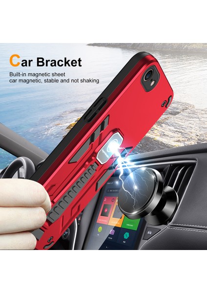 iPhone7/8 Için Telefon Kasası Koruyucu Kapak, Arka Kickstand-Kırmızı ile (Yurt Dışından) fırsatları