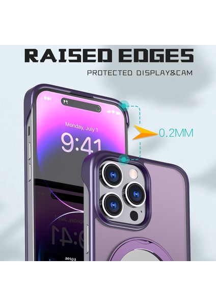 iPhone14 Pro Case Magnetic Tpu+Akrilik Telefon Geri Kabuğu Metal Braket-Sergi ile (Yurt Dışından) fırsatları