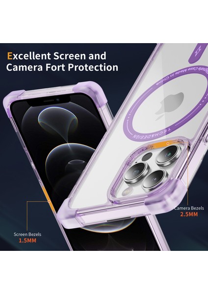 iPhone12 Pro Max 6.7 Inç Kasa Tpu+Akrilik Telefon Kapağı Magsafe-Tövbe Mor ile Uyumlu Ysm Takviyeli Köşeler Serisi (Yurt Dışından)