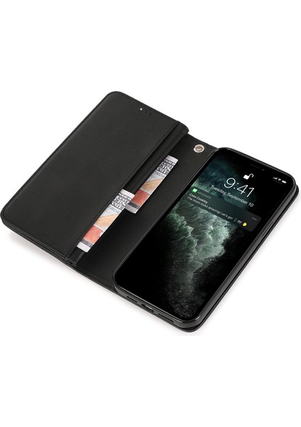 iPhone12/12 Pro Kılıf Glitter Powder Fermuar Cep 9 Kart Tutucu Deri Kapak Black (Yurt Dışından)