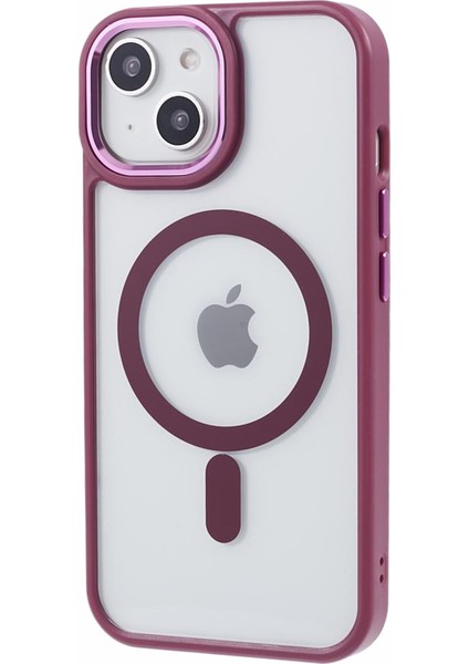 iPhone13 6.1 Inç Için Açık Kasa Anti-Damla Pc+Tpu Telefon Kapağı Magsafe-Plum Renk ile Uyumlu (Yurt Dışından)